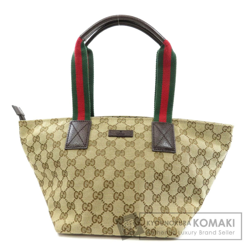 Gucci GG Canvas Sherry Line Tote Bag web Brown